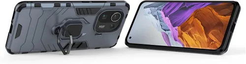 Miniatura 2 de Compatible con funda Xiaomi Mi 11 Pro, soporte de anillo de metal a prueba de golpes (funciona con soporte magnético para automóvil), cubierta Azul