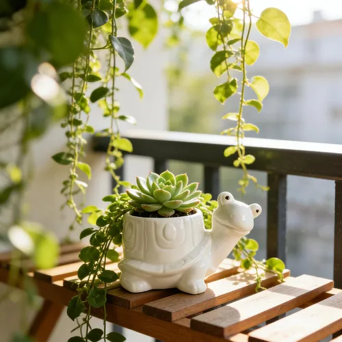 Miniatura 5 de Maceta de cerámica para plantas pequeñas de interior, maceta multiusos para suculentas, soporte para bolígrafos de escritorio, organizador