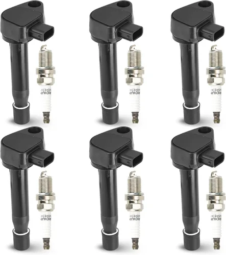 Paquete de 6 bobinas de encendido con 6 bujías de iridio compatibles con Honda Accord Odyssey Acura CL TL 3.0L 3.2L 3.5L, reemplazo para UF242 C-511