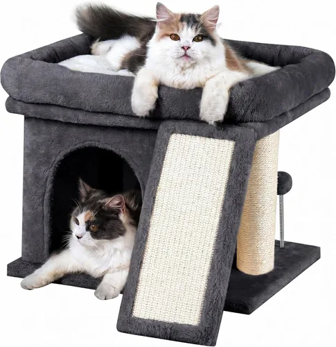 Miniatura 12 de Aechonow Árbol para gatos grandes, perca grande de 19 x 16.5 pulgadas, torre para gatos adultos para gatos de interior con poste rascador de 24