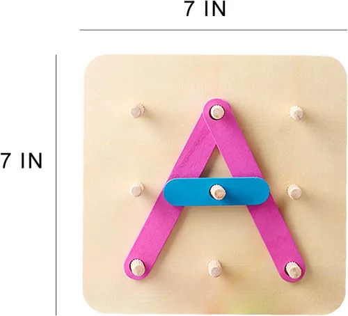 Miniatura 6 de Kizh Juego de actividades de construcción de letras y números de madera, juguetes educativos preescolares, reconocimiento de color, juego
