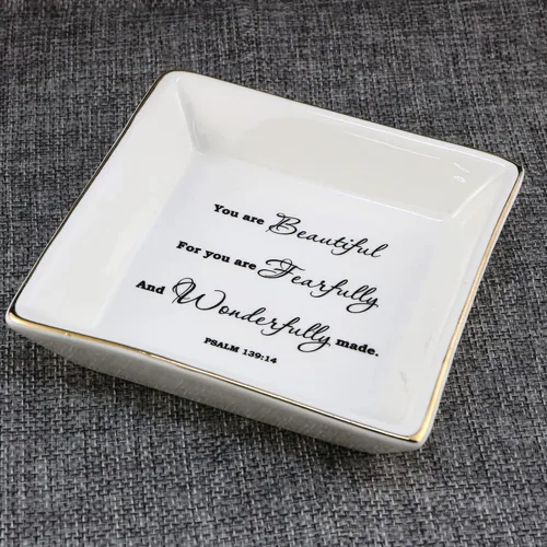 Miniatura 3 de JoycuFF Regalos inspiradores para mujeres y niñas, bandeja de cerámica para joyas, soporte para anillos, regalos motivacionales para mejor amiga