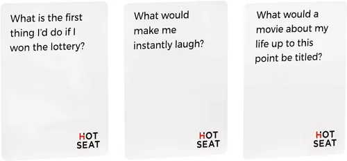 Miniatura 3 de HOT SEAT Juego de Fiesta – El juego de cartas familiar que se trata de ti – para niños, adolescentes, estudiantes universitarios, adultos y familias