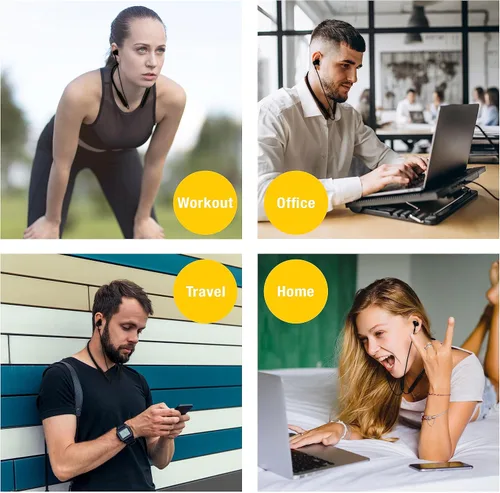Miniatura 5 de Neckband Auriculares inalámbricos aptX Auriculares Bluetooth 5.1 de baja latencia Qualcomm® CVC™ para gimnasio, correr, juegos y reuniones