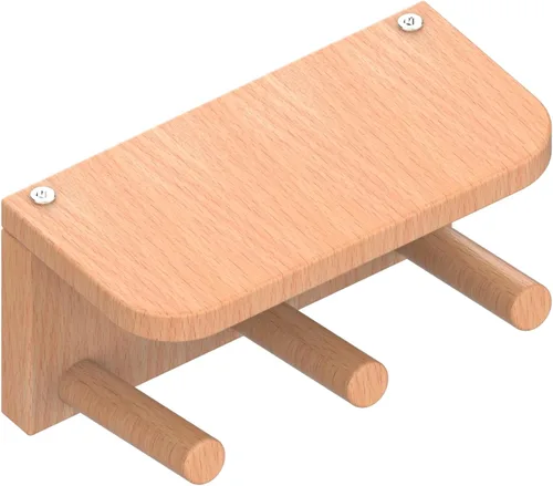 Miniatura 39 de Percheros montados en la pared, ganchos para llaves de piano, colgador de madera maciza natural, tela no tejida, perchas para armario, cocina