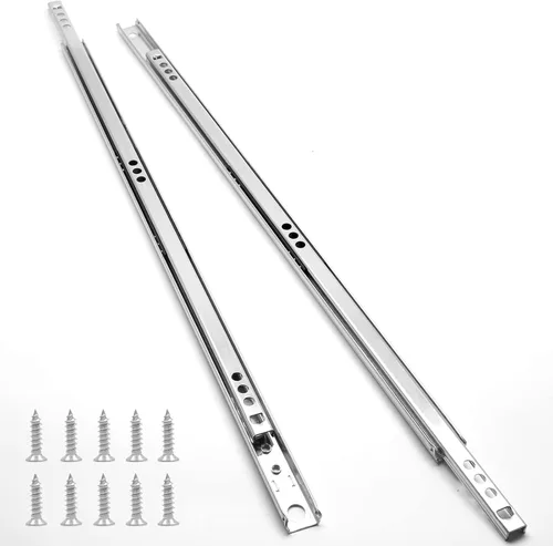 Diapositivas de cajones de 15.7 pulgadas, rieles de metal para cajones pequeños, rodamiento de bolas, riel deslizante bidireccional, paquete de 2