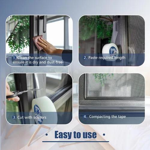 Miniatura 6 de Breliter Cinta adhesiva transparente para ventanas de alta resistencia - Cinta adhesiva transparente para ventanas para invierno y aislamiento