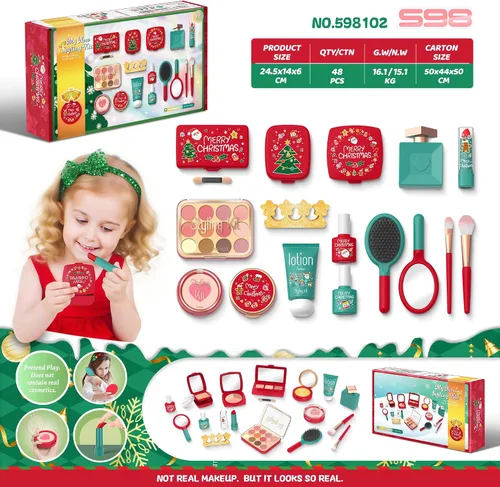 Miniatura 2 de Serena&Jewel Maquillaje de simulación para niños pequeños, juego de maquillaje de juguete para niños de 3 a 5 años, kit de maquillaje para niños