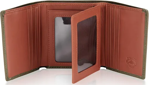 Miniatura 39 de Stealth Mode Cartera de cuero triple RFID para hombres con soporte de identificación abatible (negro)
