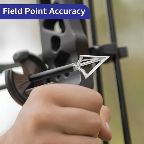Miniatura 5 de Hunting Broadheads with 3 Fixed Blade 100 Grain Screw-in Archery Broadheads Compatible with Crossbows,Recurve and Compound Bows plateado