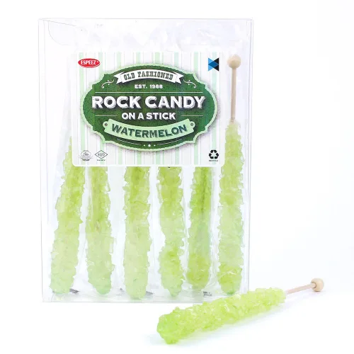 Miniatura 101 de Palitos de caramelo de roca extragrandes: 12 paletas de cereza rosa – envueltas individualmente – Palitos de caramelo de roca de cristal
