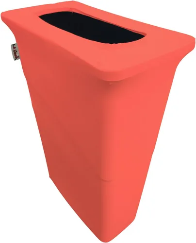 Miniatura 10 de LA Linen Cubierta para cubo de basura ajustable de elastano elástico de 32 galones, cubierta redonda para contenedor de residuos, decoración de Gris