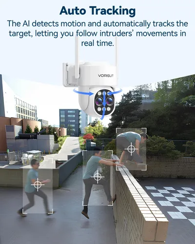 Miniatura 4 de Cámara de seguridad inalámbrica para exteriores, 4MP 10x zoom óptico de doble lente cámaras WiFi para seguridad en el hogar, vigilancia PTZ de 360°