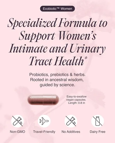 Miniatura 3 de Ecosh Probiótico para mujer para el equilibrio del pH, el tracto urinario y la salud intestinal - Probióticos vaginales para mujeres