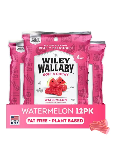 Miniatura 11 de Wiley Wallaby Regaliz australiano, bolsas de 4 onzas, 12 unidades (negro)
