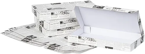 Miniatura 2 de Restaurantware Caja de pizza pequeña de 50 unidades, 14 x 7 x 1.5 pulgadas, caja rectangular para llevar papel corrugado para alimentos calientes