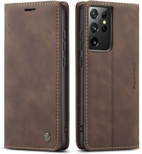 Miniatura 17 de Funda tipo cartera compatible con Samsung Galaxy S21 con tarjetero de bloqueo RFID, funda de piel con función atril para Samsung Galaxy S21 de 6.2