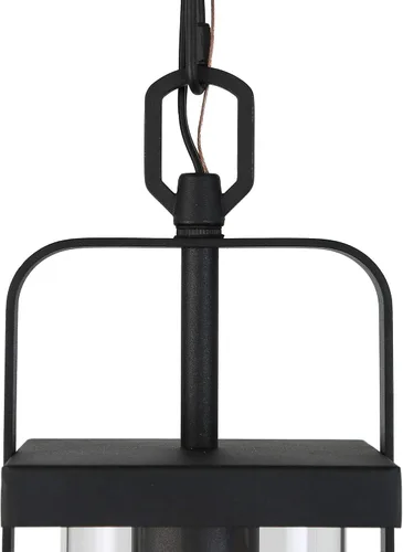 Miniatura 7 de classy leaves Luces colgantes negras para exteriores, lámpara colgante exterior con vidrio transparente, farol colgante de porche en acabado negro