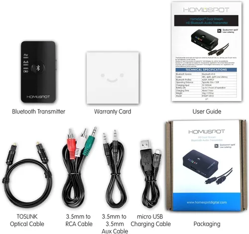 Miniatura 3 de Adaptador de transmisor Bluetooth 5.3 para audio de TV óptico aptX de baja latencia, entrada óptica TOSLINK SPDIF auxiliar de 0.138 in RCA para ver