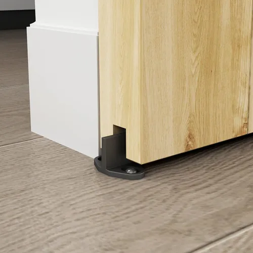 Miniatura 8 de JUBEST Kit de rieles de hardware para puerta corredera de granero de 5 pies, hardware de riel de caja de aleación de aluminio para puerta de madera
