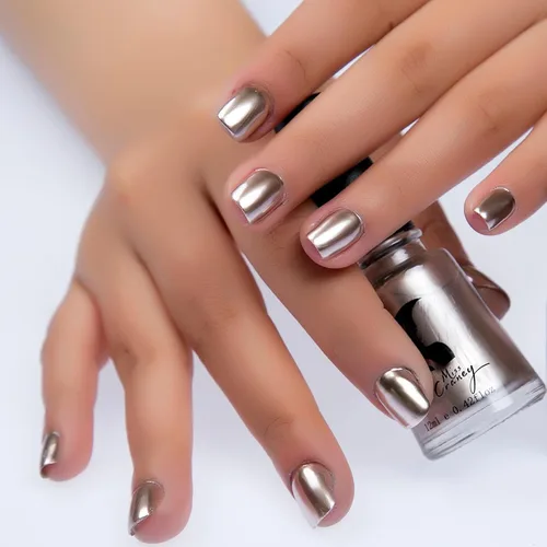 Miniatura 11 de Esmalte de uñas plateado, efecto espejo metálico, decoración de uñas metálica de larga duración no desprendible, esmalte de uñas brillante para 12#