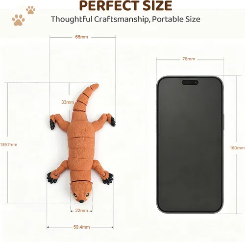 Miniatura 33 de Yipintang Criaturas Impresas en 3D Animales Flexibles - Juego de Animales Fidget de 7 Pulgadas para Decoración de Estantes (Pareja de León Adulto)