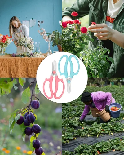 Miniatura 6 de Tijeras de flores – Tijeras florales de acero inoxidable, cortadores de floristería para tallos, tijeras de plantas de jardín para flores frescas