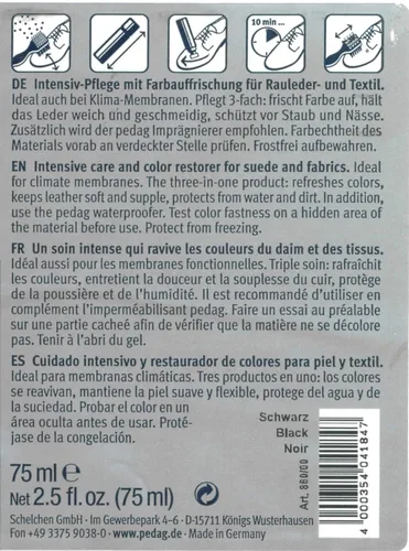 Miniatura 2 de Pedag Restaurador de color de gamuza, fabricado en Alemania, aplicable en interiores, negro, 2.6 onzas
