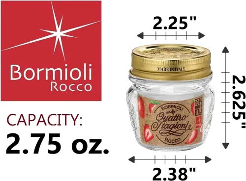 Miniatura 2 de Bormioli Rocco Quattro Stagioni - Mini tarro de cristal con tapa, 1.3 onzas, juego de 12