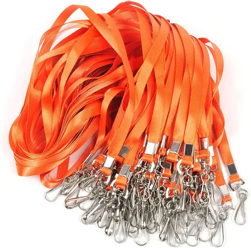 Miniatura 19 de Cordones verdes, 100 unidades, para insignias de identificación, cordón plano con clip de insignia con gancho en J (verde)