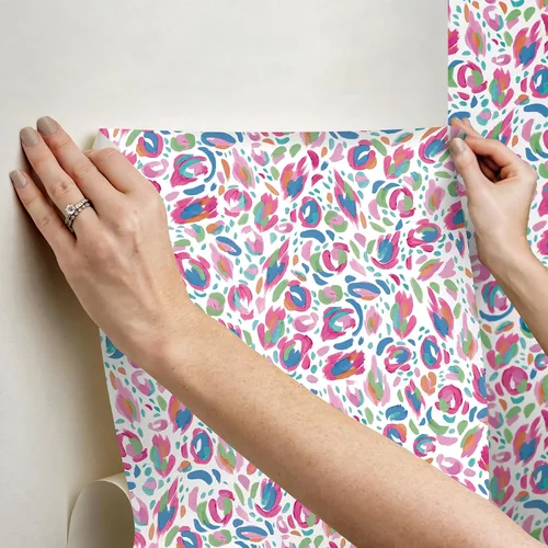 Miniatura 6 de RoomMates EttaVee - Papel tapiz con diseño de leopardo, color rojo
