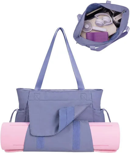 Miniatura 10 de sportsnew Bolsa para esterilla de yoga, bolsas de gimnasio para mujeres y hombres con bolsillo impermeable y gancho y bucle, almacenamiento de Negro