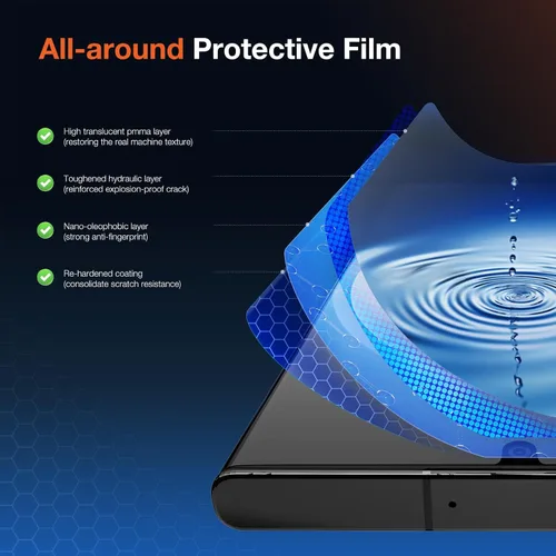 Miniatura 3 de KUZOOM Paquete de 2: kit de instalación de protector de pantalla para Samsung Galaxy S22 Ultra 5G de 6.8 pulgadas, película protectora de cobertura