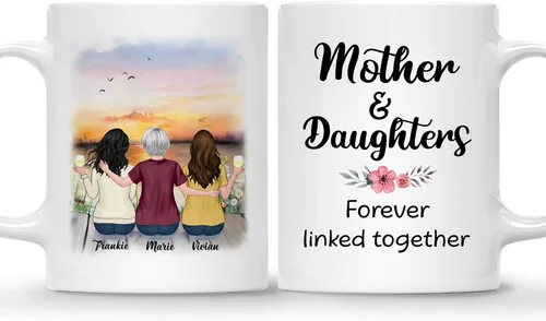 Miniatura 10 de Gossby Tazas personalizadas para mamá, regalos personalizados para mamá de hijas, hijos con avatares, nombres, cumpleaños, día de la madre, regalos