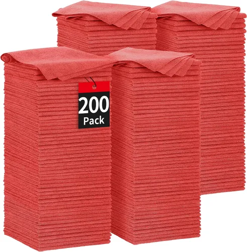 Miniatura 18 de Toallas de microfibra para automóviles, paquete de 24 paños de limpieza de microfibra, toallas de limpieza de 11.5 x 11.5 pulgadas, absorbentes a