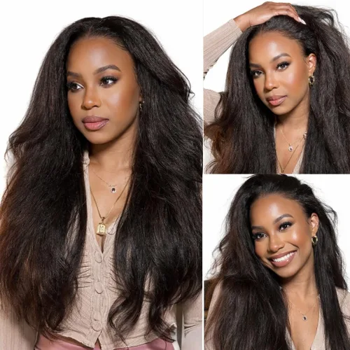 Miniatura 19 de Bling Hair - Pelucas de cabello humano lacio sin pegamento de 13 x 6 para mujer, peluca con cordón mejorada, densidad del 180%, peluca frontal