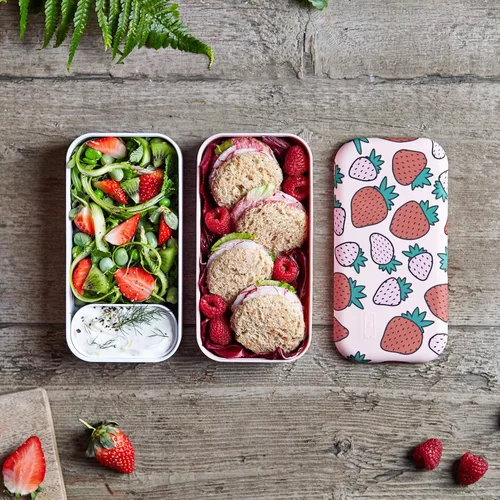 Miniatura 6 de Monbento - Caja Bento Adulto MB Original con diseño de fresa - 2 Compartimentos a Prueba de Fugas - Lonchera Apilable Ideal para Rosa