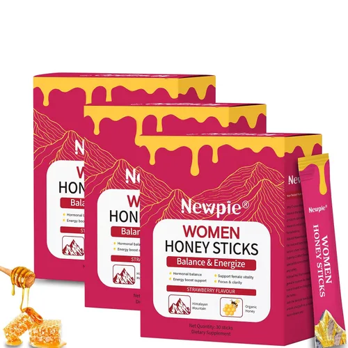 Miniatura 9 de Palitos de Miel Shilajit para Mujeres, Palitos de Miel Pura del Himalaya Sabor Fresa Impulso de Energía Mezcla Herbal de Alta Potencia para Impulso