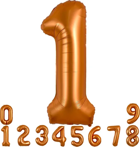 Miniatura 53 de TONIFUL 40 Inch Pastel Blue Number 8 Foil Balloons Large Mylar Foil Digital 8 Balloons for 8th Birthday, Gender Neutral Party, Baby Shower, Oro rosa