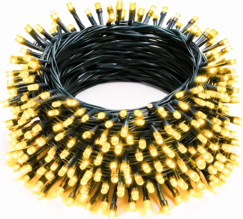 Miniatura 12 de Luces de Cadena de Navidad, 100 pies 300 Luces LED de Cadena Cable Verde con Temporizador 8 Modos, Decoración Impermeable Conectable para Interiores