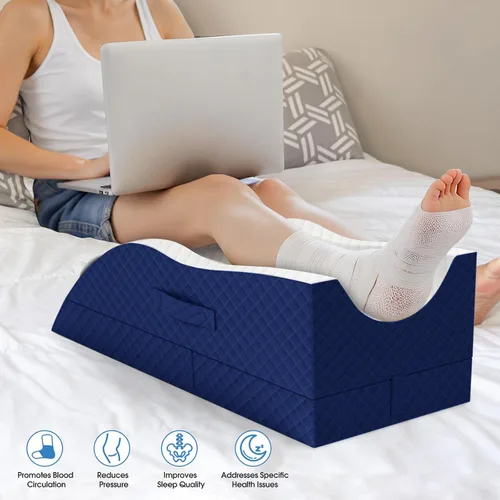 Miniatura 5 de Almohadas de elevación TranquilRelax para piernas después de cirugía, almohada de cuña de espuma viscoelástica ajustable para lesiones o descanso