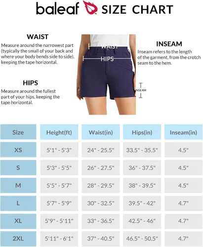 Miniatura 6 de BALEAF Pantalones cortos de golf para mujer, elásticos, de 4.5 pulgadas, de secado rápido, transpirable, para senderismo, elastano, activos