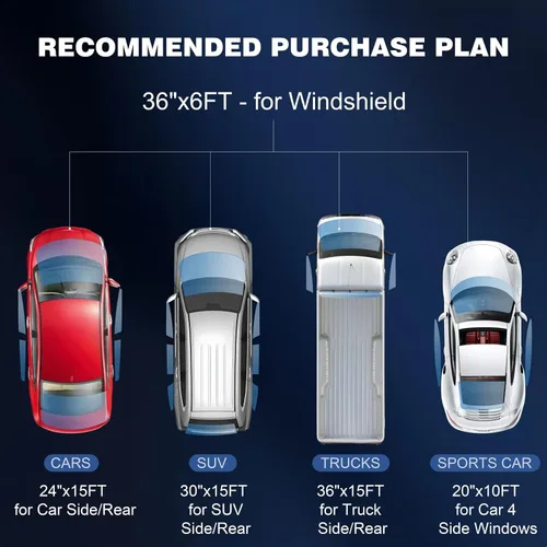 Miniatura 7 de Película tintada de ventana para automóviles, protección de privacidad, película automotriz 35% VLT de nano cerámica para parabrisas delantero