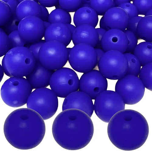 Miniatura 34 de Abalorios de silicona, 120 piezas de 6 mm abalorios redondos de silicona para hacer llaveros, pulseras, collares, aretes, joyas, manualidades DIY
