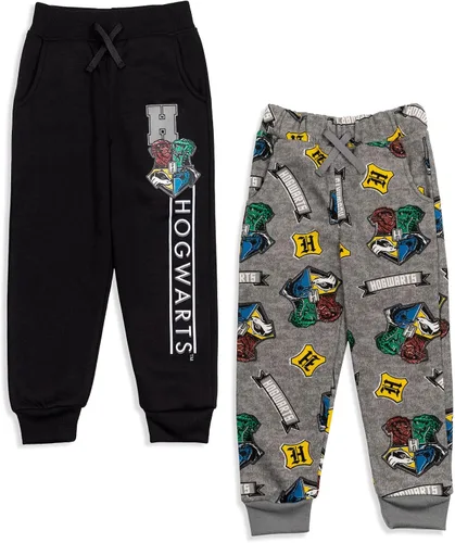 Harry Potter Gryffindor Slytherin Hufflepuff Ravenclaw - Paquete de 2 pantalones deportivos de forro polar para niños pequeños a grandes