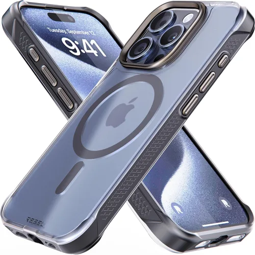 Miniatura 36 de Phone REBEL - Funda transparente para iPhone 14 Plus [Serie esmerilada Gen-4], textura mate translúcida, no se pone amarilla, protectores a prueba