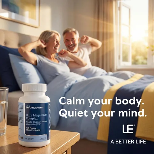 Miniatura 2 de Life Enhancement Complejo de magnesio ultra triple – 325 mg – con B6, glicinato, malato y citrato – Suplemento de magnesio mejora el sueño