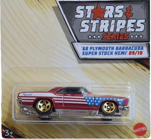 Miniatura 2 de Hot Wheels Estrellas & Stripes Series '68 Plymouth Barracuda Super Stock Hemi 9/10, rojo