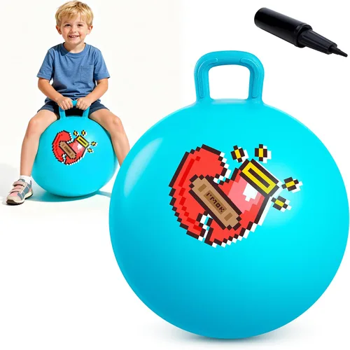 Miniatura 17 de Bola de tolva, bola hinchable de 15 pulgadas con asa, corazón rosa, juguetes para niñas, divertido juego activo en interiores, juguetes inflables
