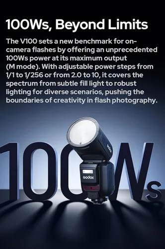 Miniatura 17 de GODOX V100 C Godox Flash para Canon - Flash TTL de 100Ws para cámaras Canon EOS, control de pantalla táctil, 400 destellos de potencia completa